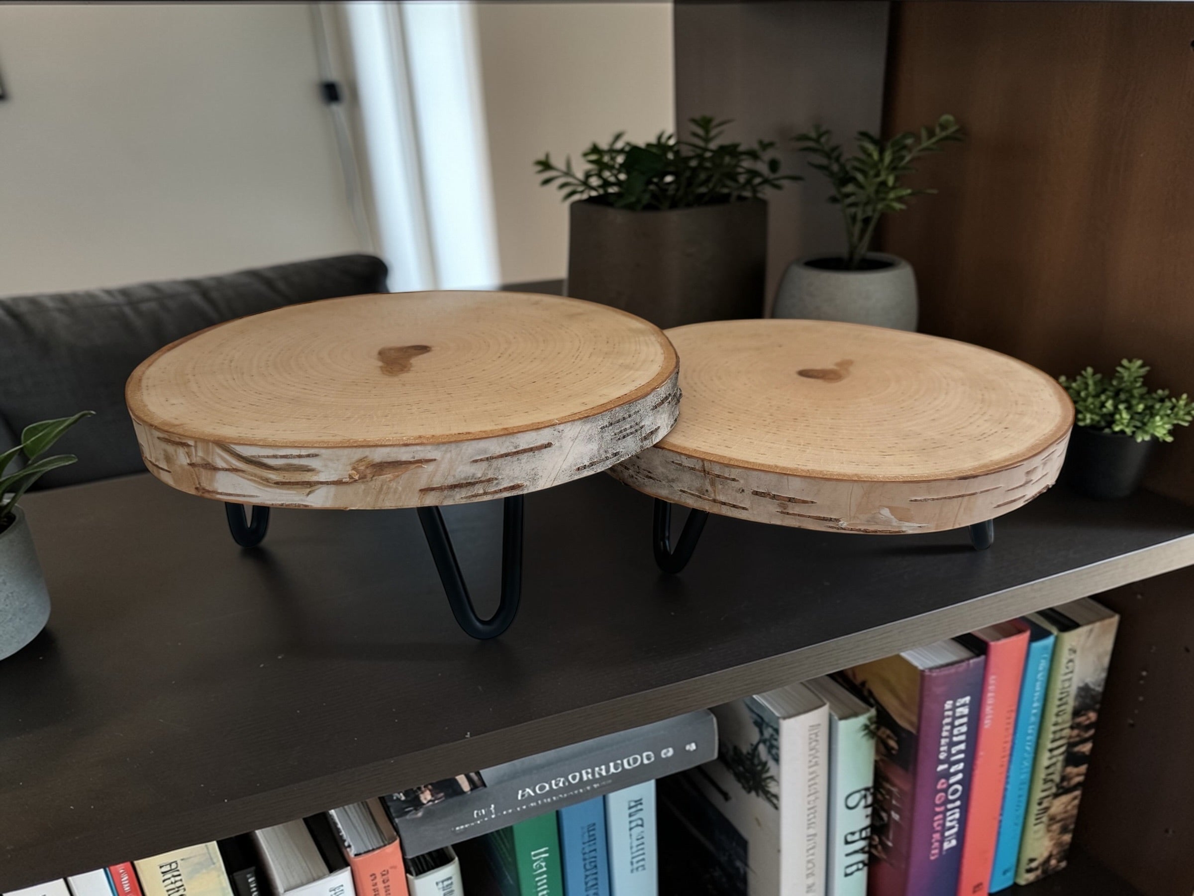 Natural Birch Wood Slice Pedestal