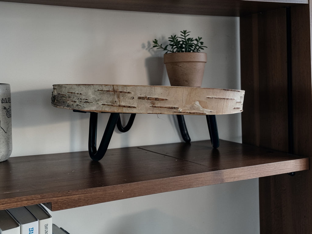 Natural Birch Wood Slice Pedestal
