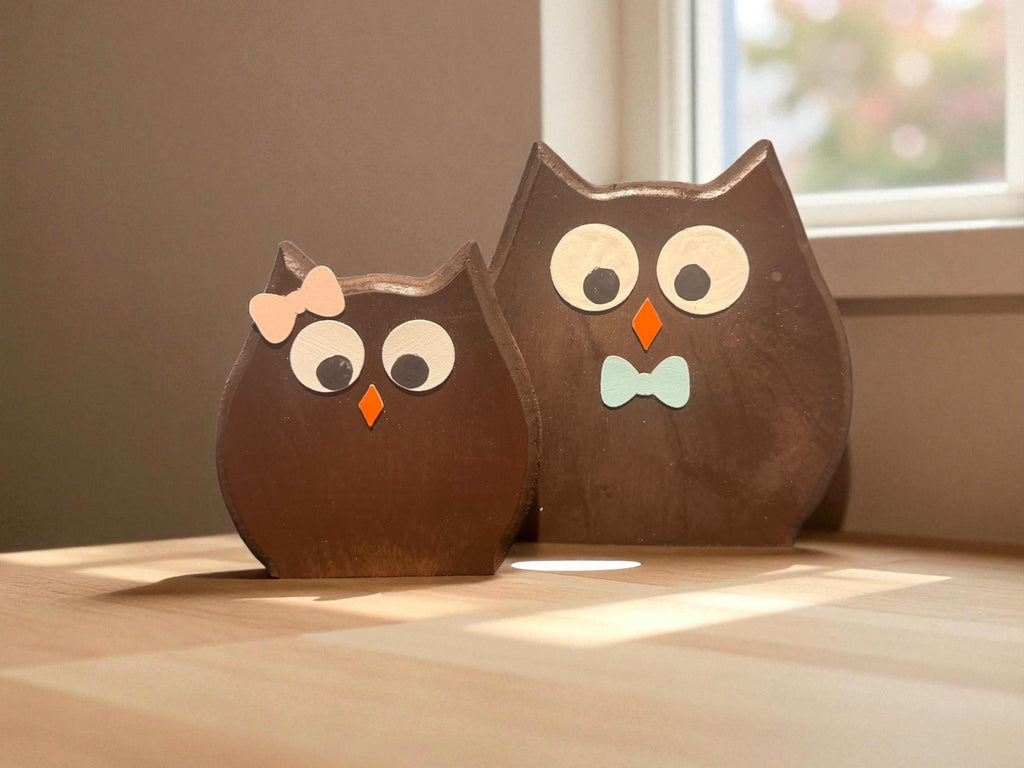 Family Owls Fall Thanksgiving Halloween Fall Tabletop Seasonal Decor